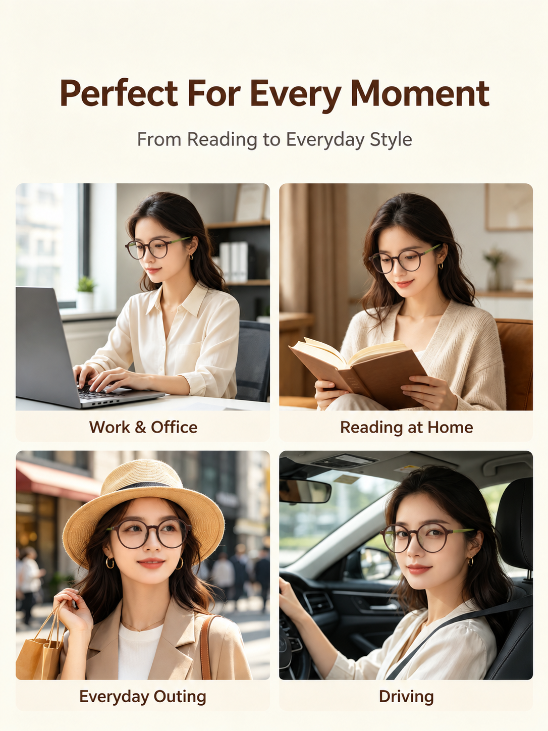 Stylish Retro Round Blue Light Blocking Reading Glasses