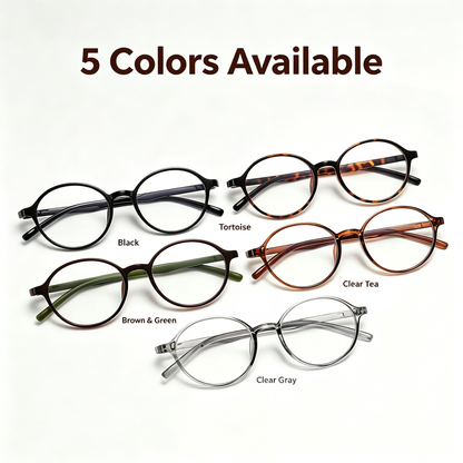 Stylish Retro Round Blue Light Blocking Reading Glasses