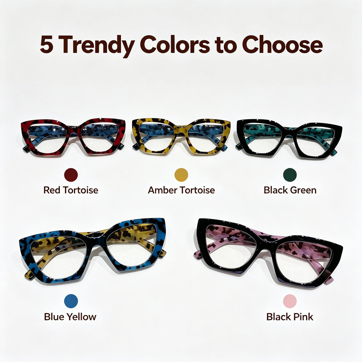 Oversized Cat-Eye Blue Light Blocking Reading Glasses – Crimson Tortoiseshell Frame