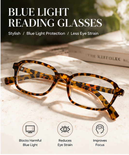 Chic Tortoiseshell Reading Glasses for Women – Stylish Anti-Blue Light Readers