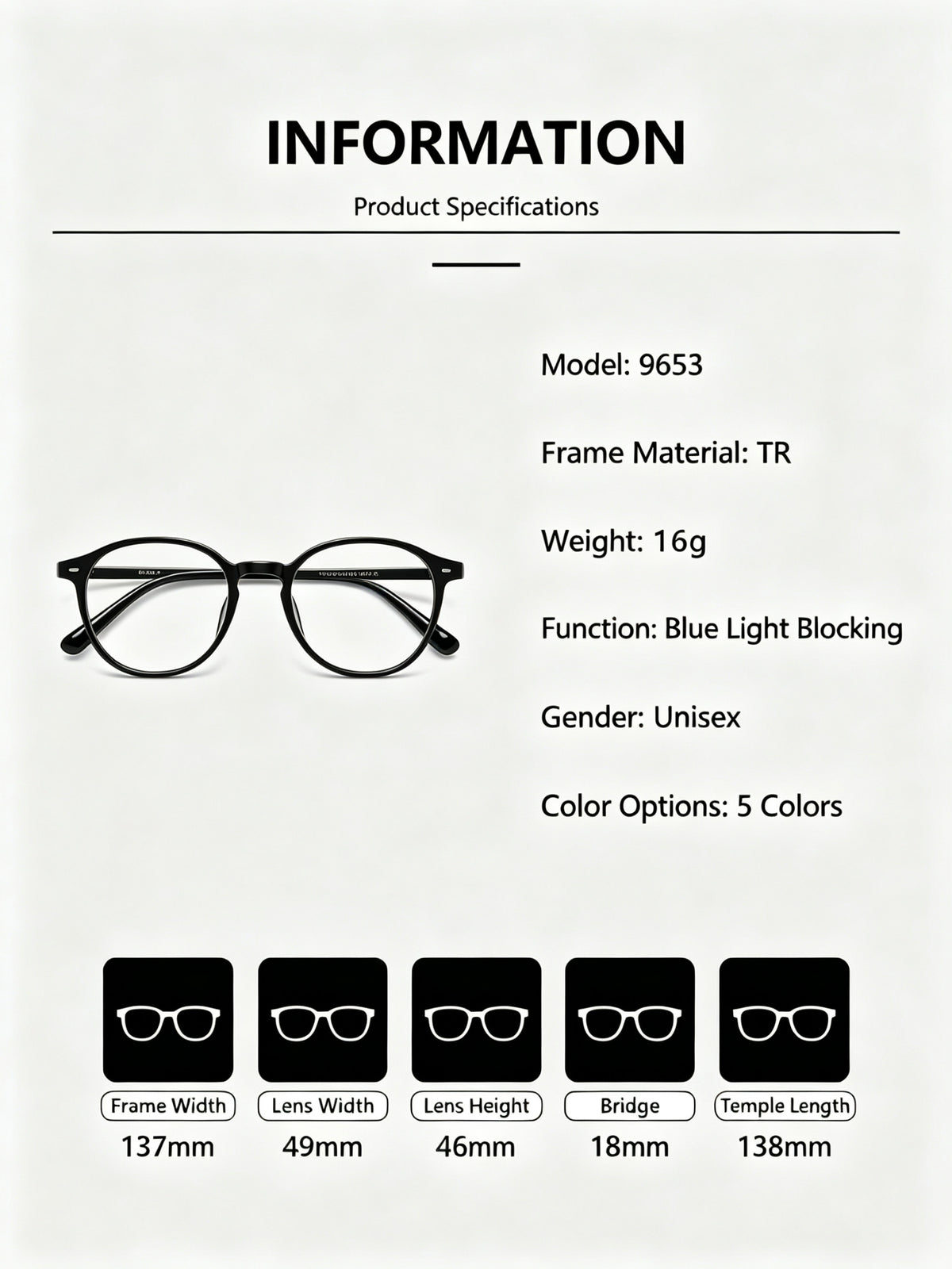 Stylish Retro Round Blue Light Blocking Reading Glasses